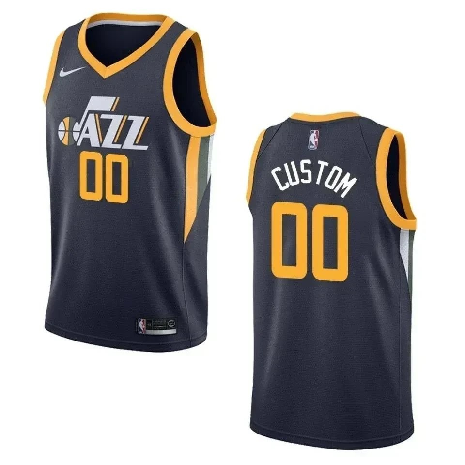 Men's Utah Jazz 00 Custom Icon Swingman Jersey - Navy