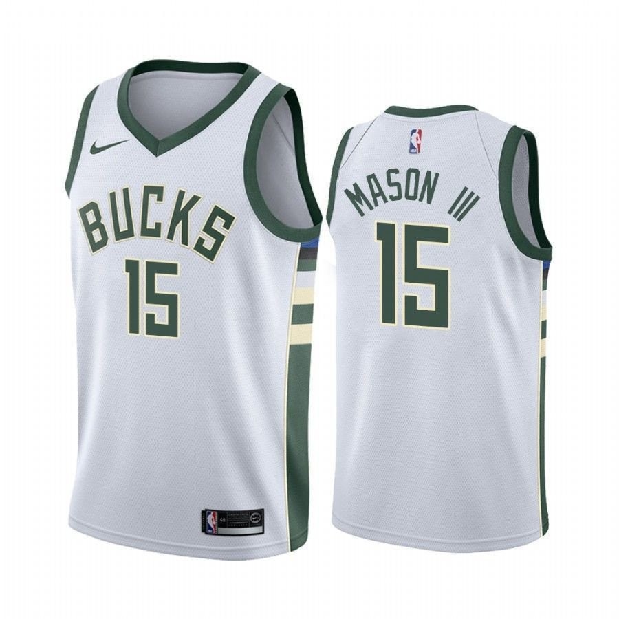 Men's Milwaukee Bucks Frank Mason III #15 Association Multicolor Jersey