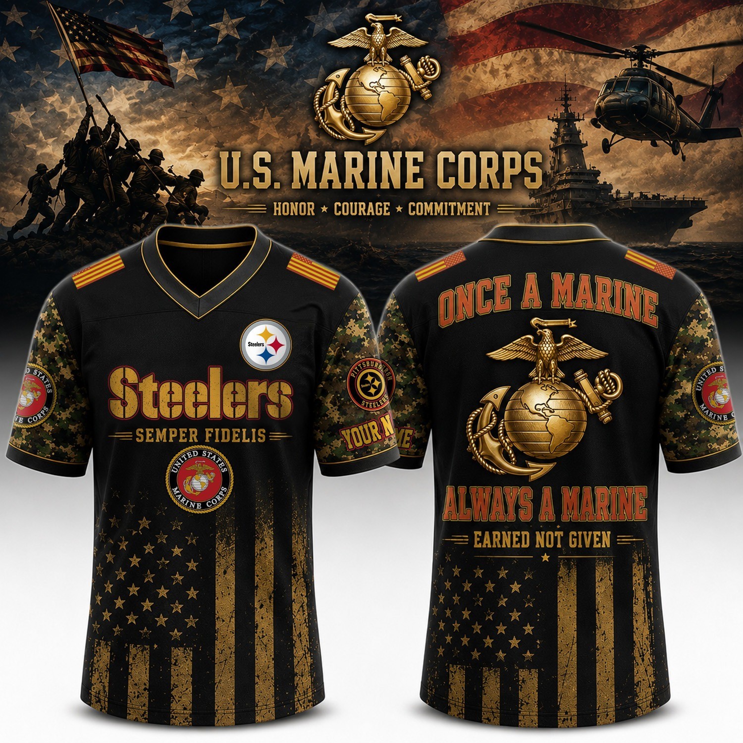 Musemora - Men's Pittsburgh Steelers T-Jersey Shirt