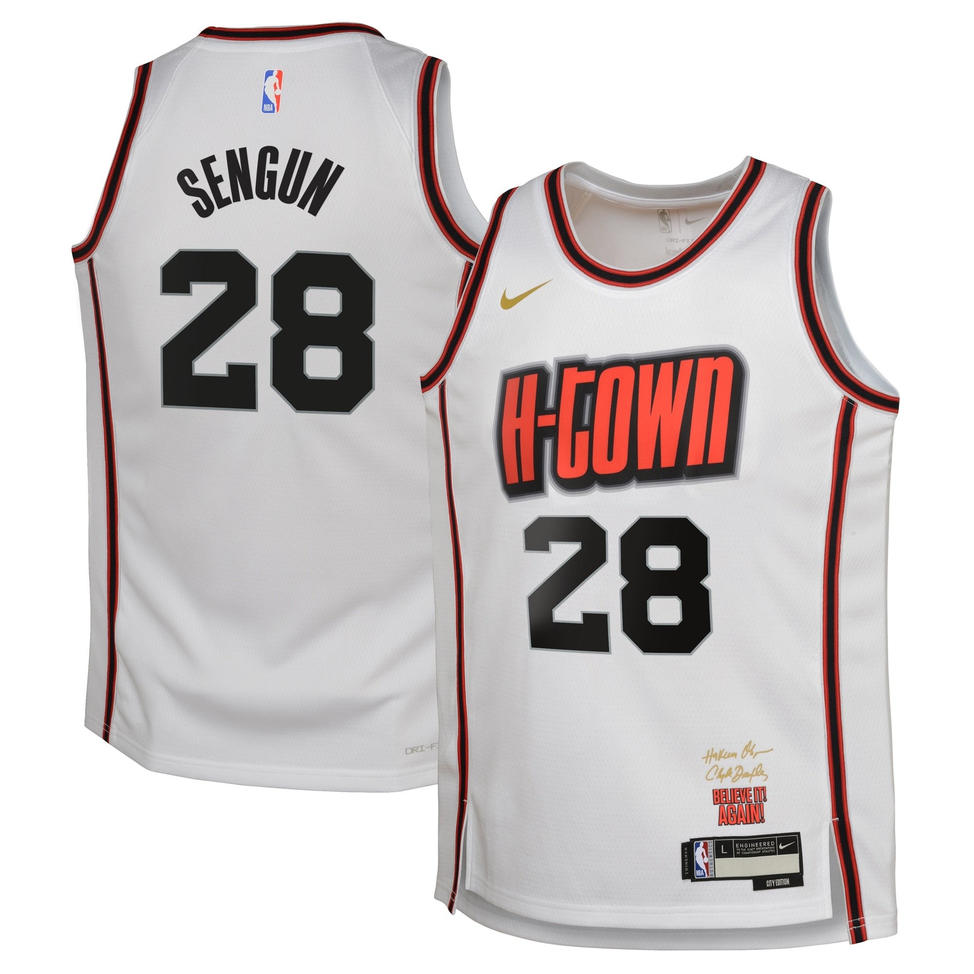 Houston Rockets City Edition Swingman Jersey 2024 White Alperen Sengun Youth