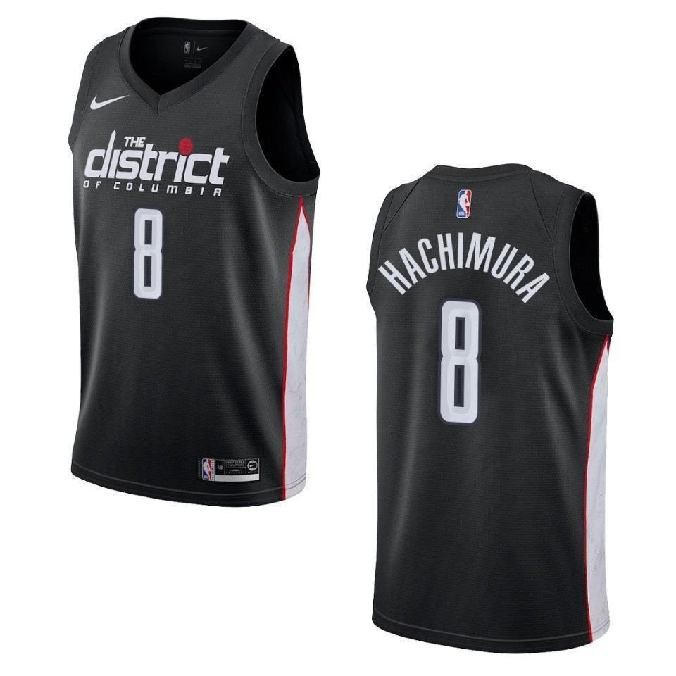 Men's Washington Wizards Rui Hachimura #8 City Swingman Jersey Black Multi Color