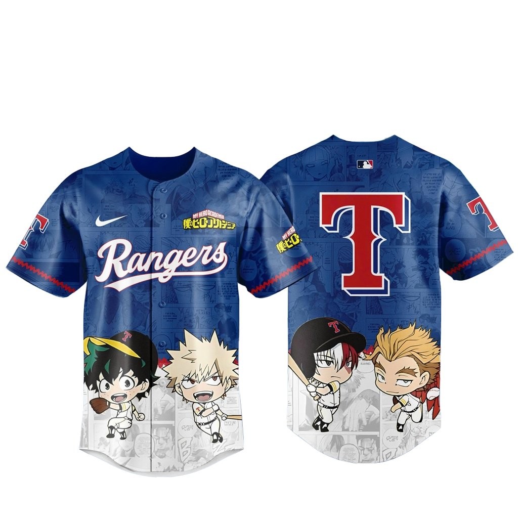 Texas Rangers x My Hero Academia Night 2026 Baseball Jersey