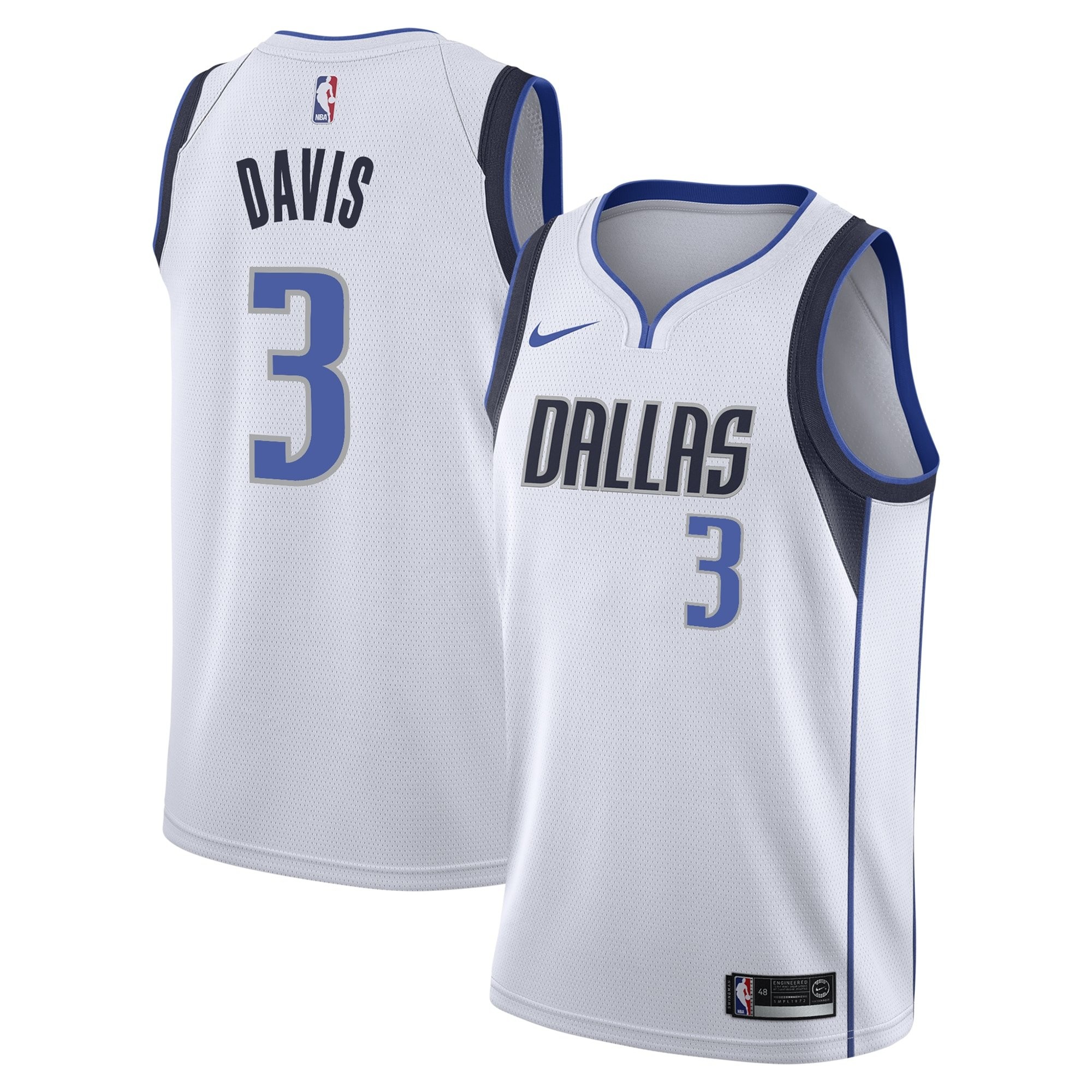 Dallas Mavericks Association Edition Swingman Jersey White Anthony Davis Mens