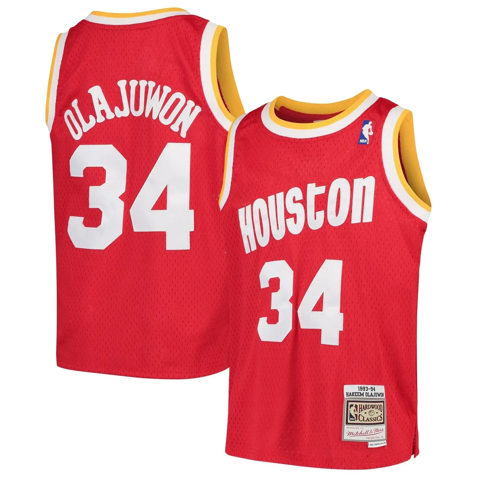 Hakeem Olajuwon Houston Rockets Mitchell & Ness Youth Swingman Throwback Jersey Red