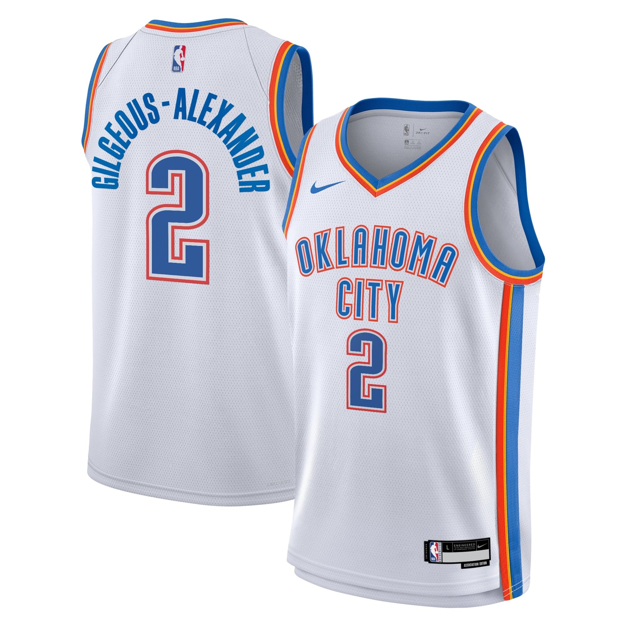 Oklahoma City Thunder Association Edition Swingman Jersey White Shai Gilgeous-Alexander Youth