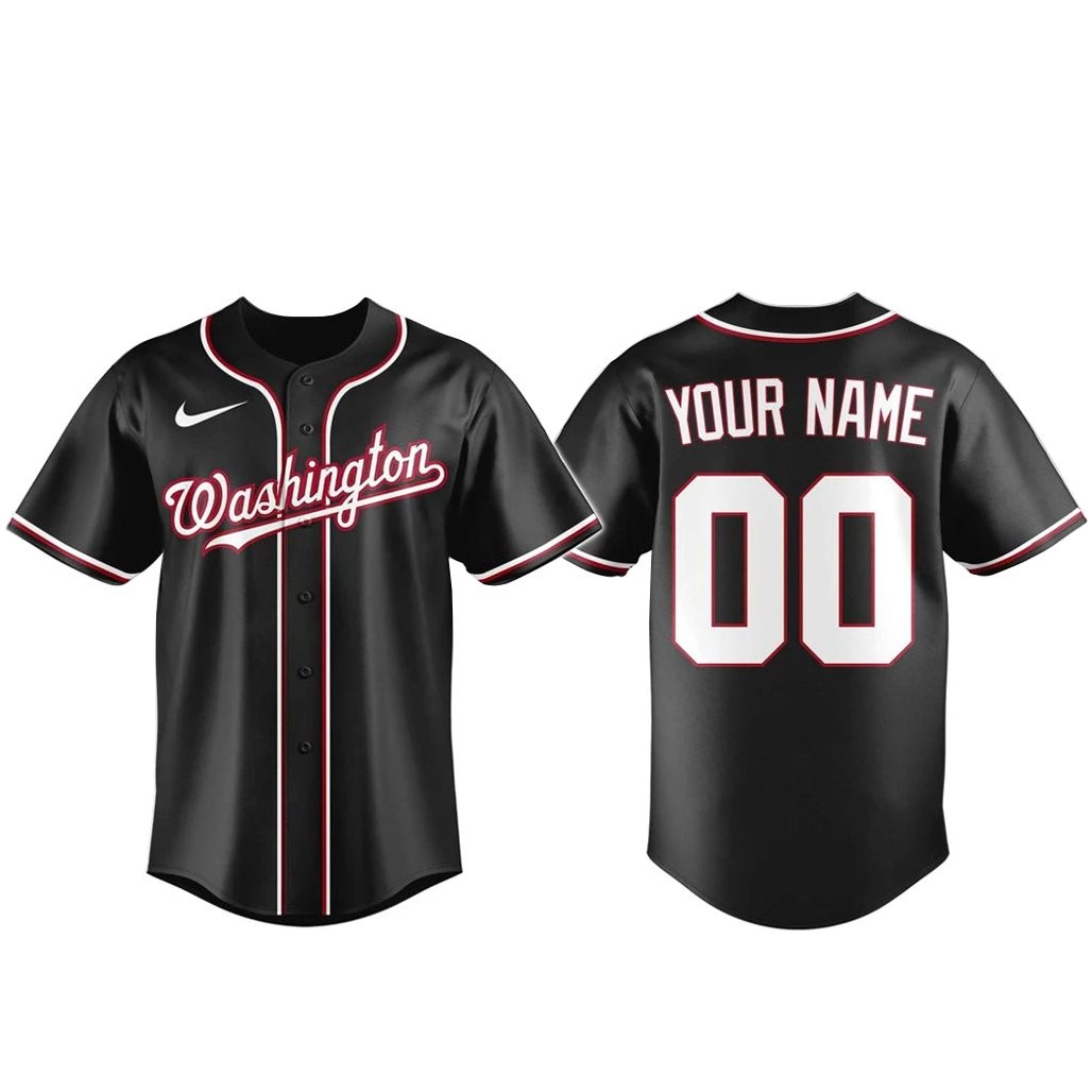 Custom Name and Number Washington Nationals Blackout Built For The Night 2026 Baseball Jersey
