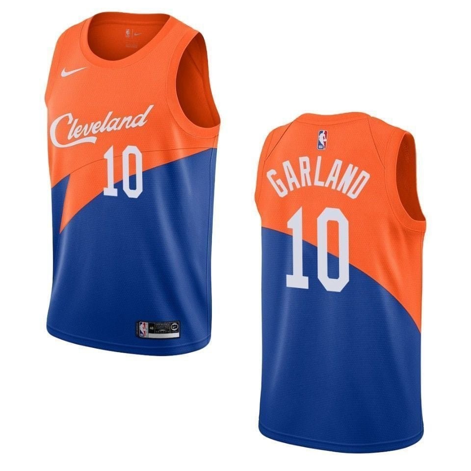 Men's Cleveland Cavaliers 10 Darius Garland City Swingman Jersey - Blue