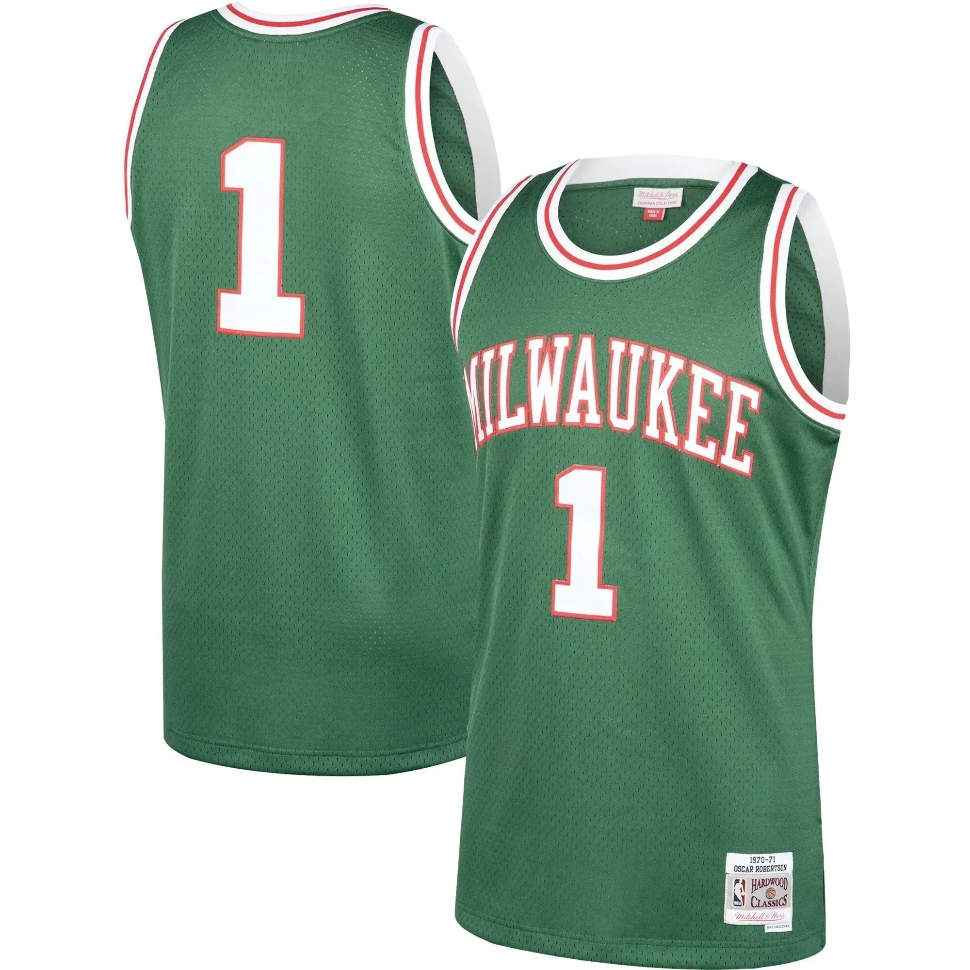 Oscar Robertson Milwaukee Bucks Mitchell Ness 1970-71 Hardwood Classics Swingman Jersey - Green