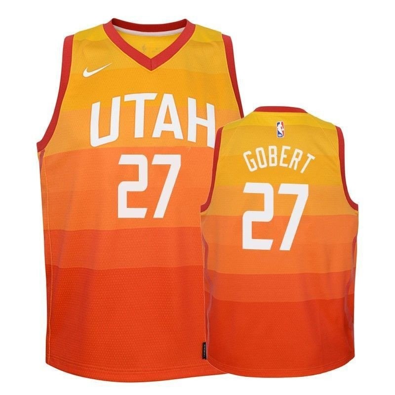 Youth Jazz Rudy Gobert 27 City Red Jersey - Unisex Multicolor Polyester Sports Jersey S-3XL