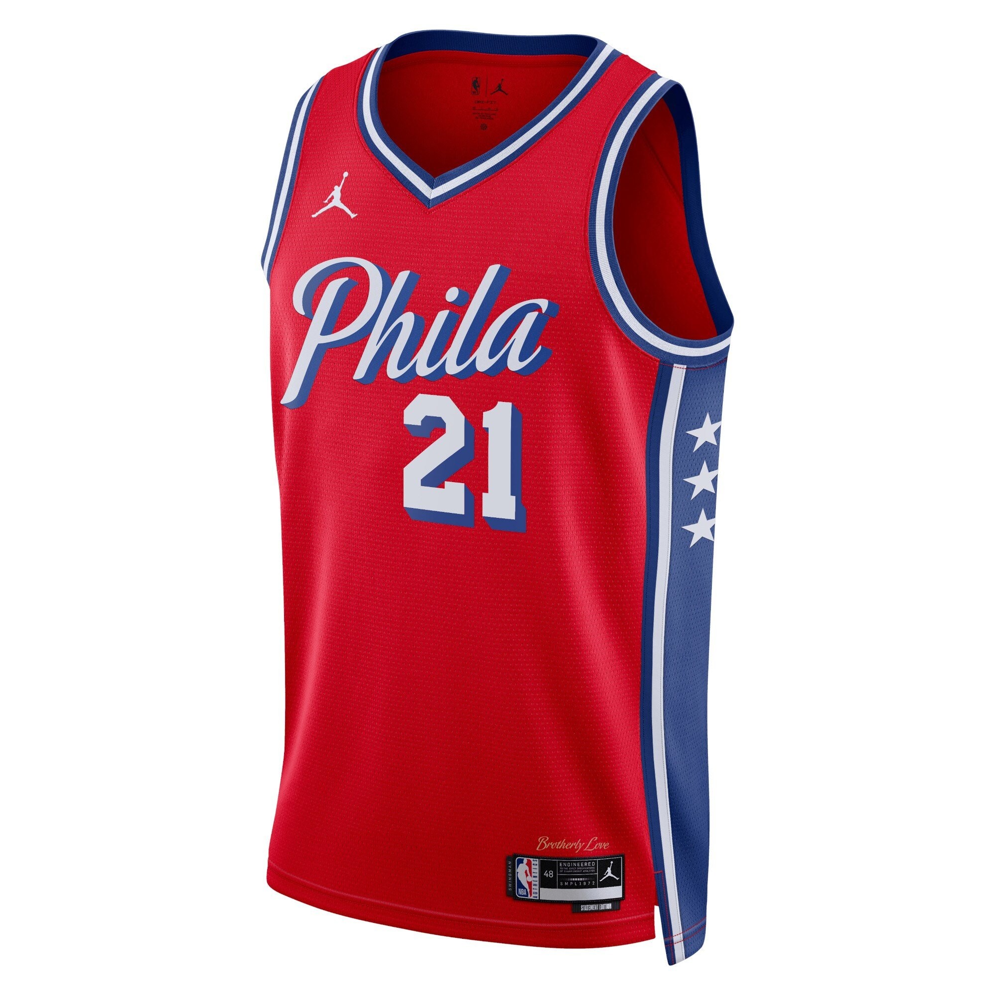 Philadelphia 76ers Joel Embiid Statement Edition Swingman Jersey Red Unisex