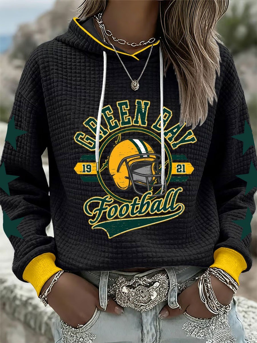 Musemora - Women's Green Bay Packers Hoodie - Game Day Football
