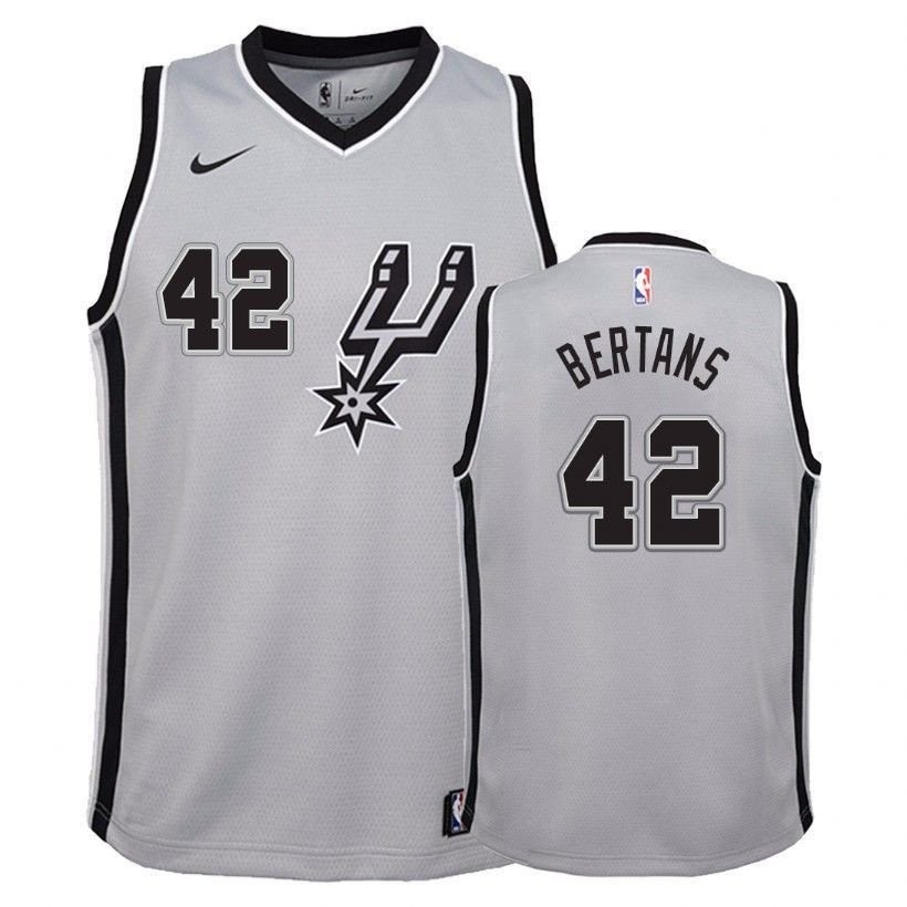 Youth San Antonio Spurs Davis Bertans #42 State Silver Jersey Unisex