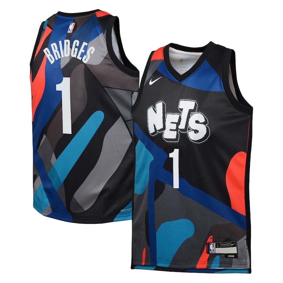 Mikal Bridges Brooklyn Nets 2023/24 City Edition Swingman Youth Jersey Black