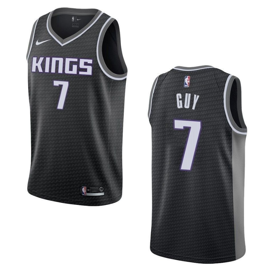 Men's Sacramento Kings 7 Kyle Guy Statement Swingman Jersey Black