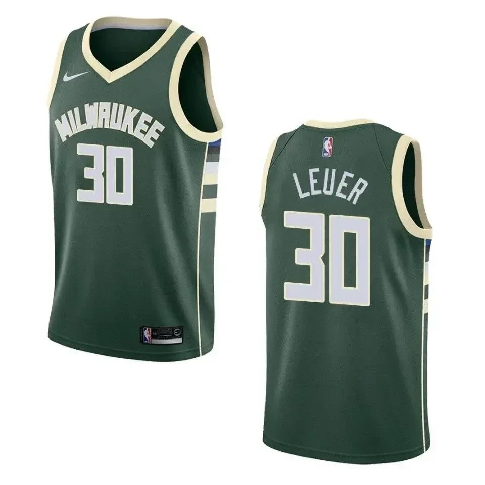 Men's Milwaukee Bucks 30 Jon Leuer Icon Swingman Jersey - Green