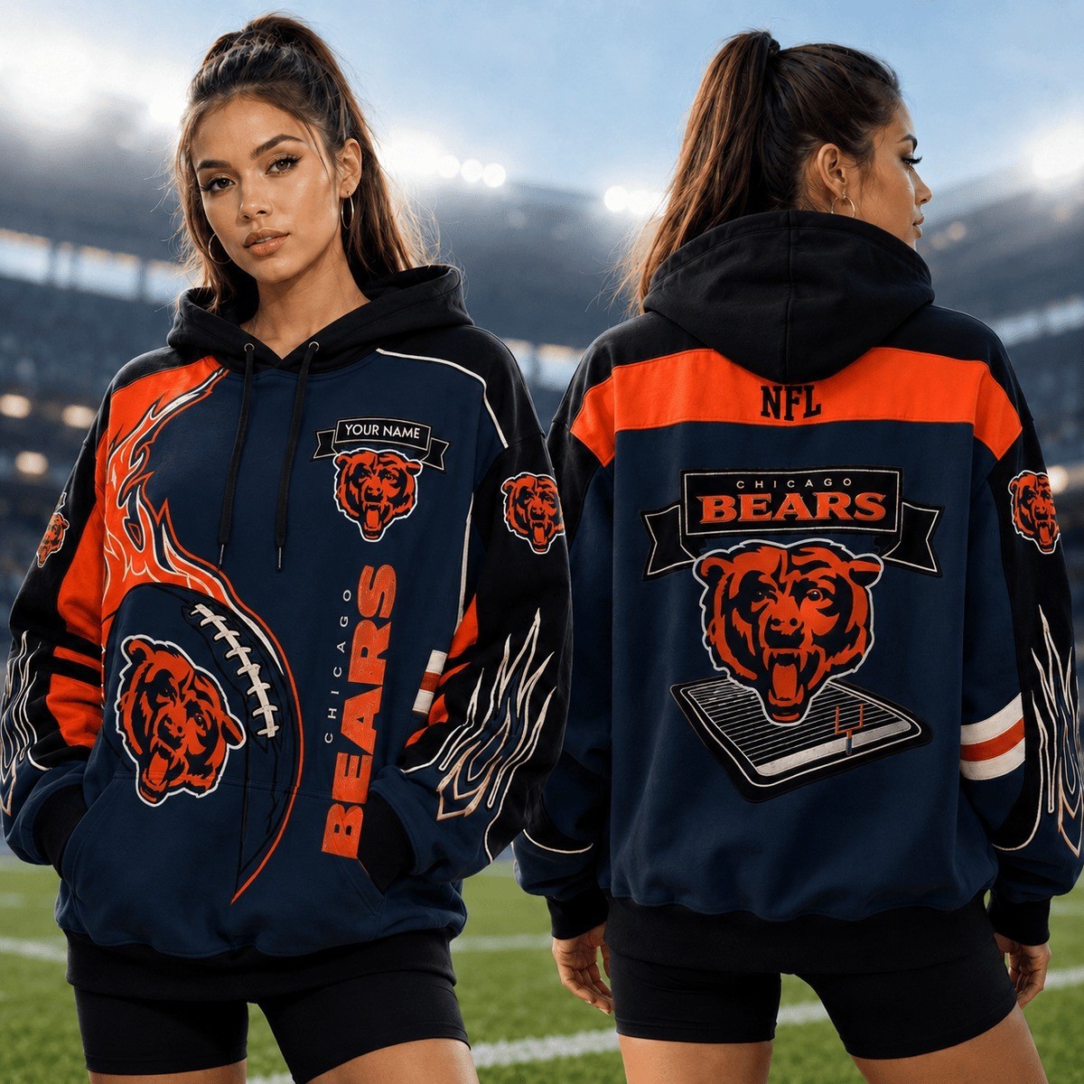 Musemora - Unisex Chicago Bears Hoodie - Game Day Football