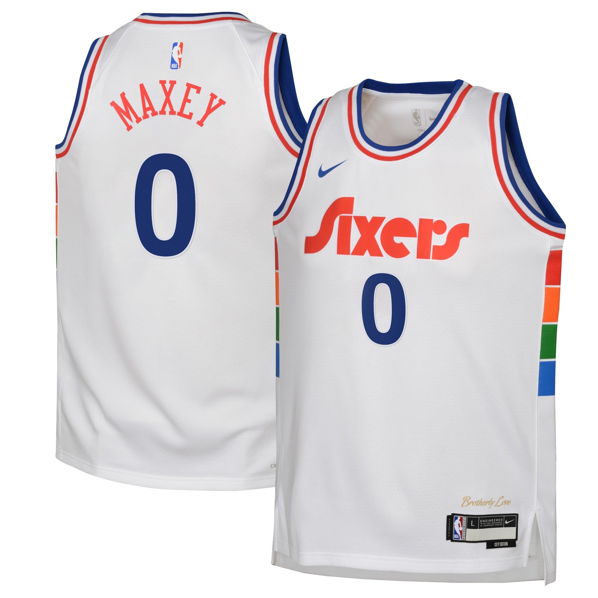 Philadelphia 76ers 2024 City Edition Swingman Jersey White Tyrese Maxey Youth