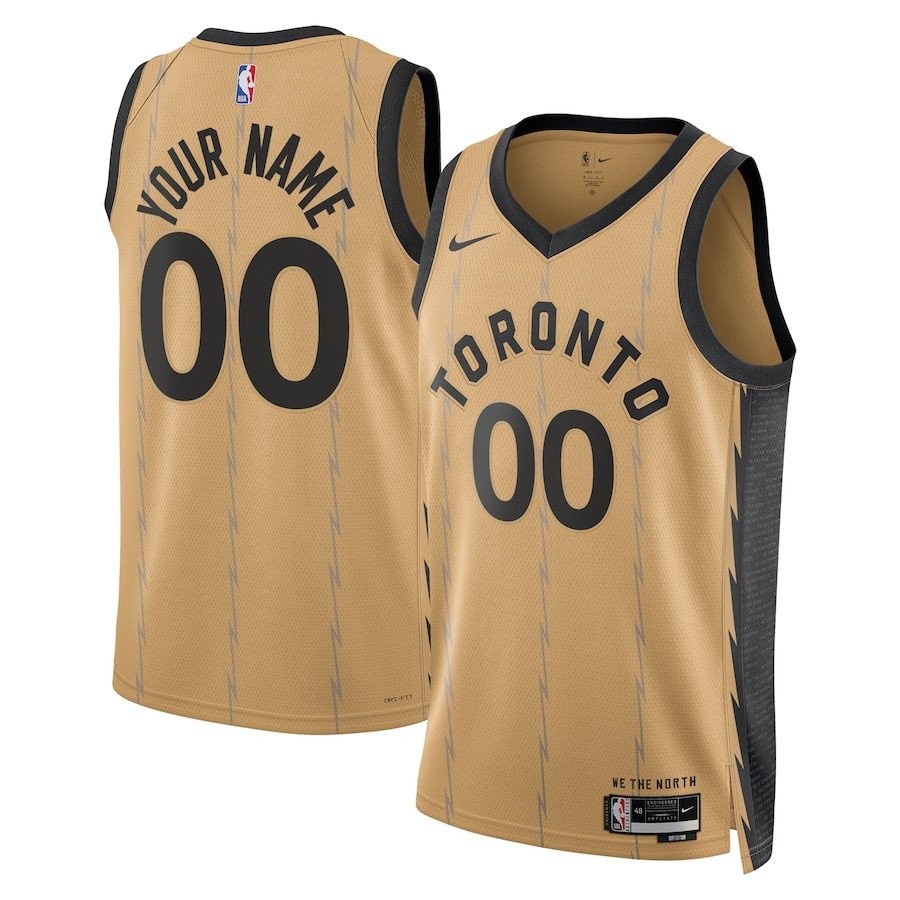Toronto Raptors 2023/24 City Edition Swingman Custom Jersey Gold Unisex