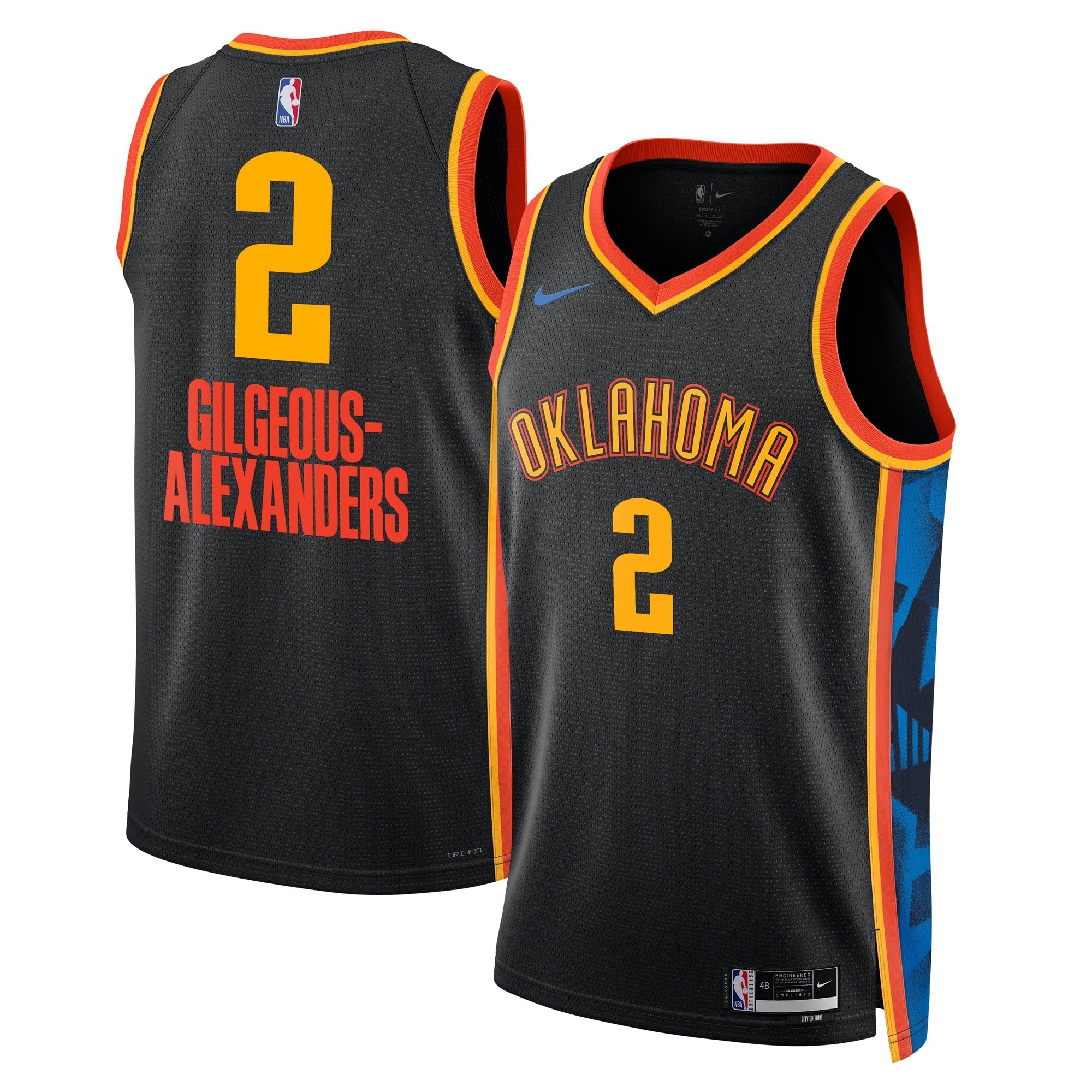 Oklahoma City Thunder City Edition Swingman Jersey 2024 Black Shai Gilgeous-Alexander Unisex