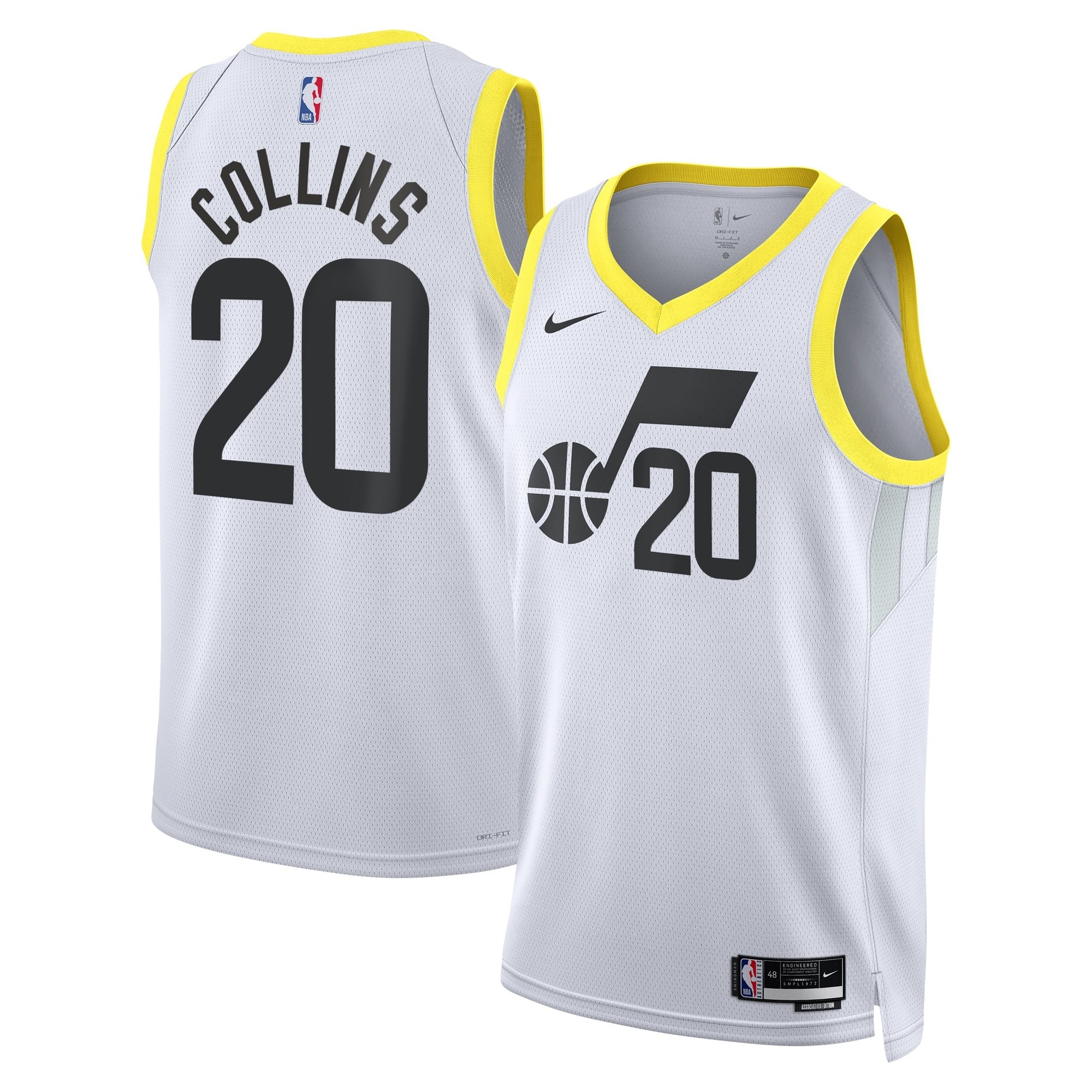 Utah Jazz Association Edition Swingman Jersey White John Collins Unisex