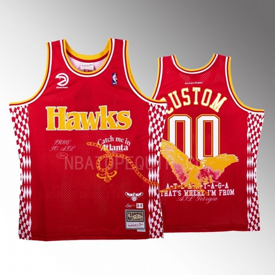 Hawks x Lil Baby NBA BR Remix Custom 00 Red Jersey Limited Edition