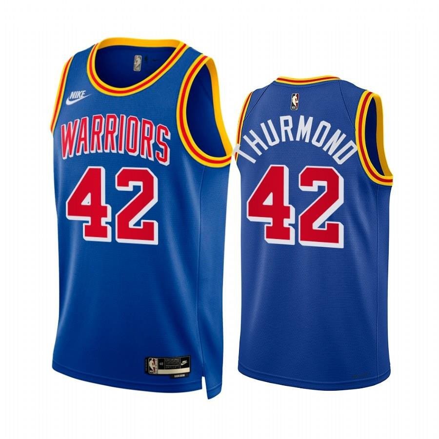 Nate Thurmond Golden State Warriors Classic Edition Royal 42 Jersey Year Zero - Men Jersey
