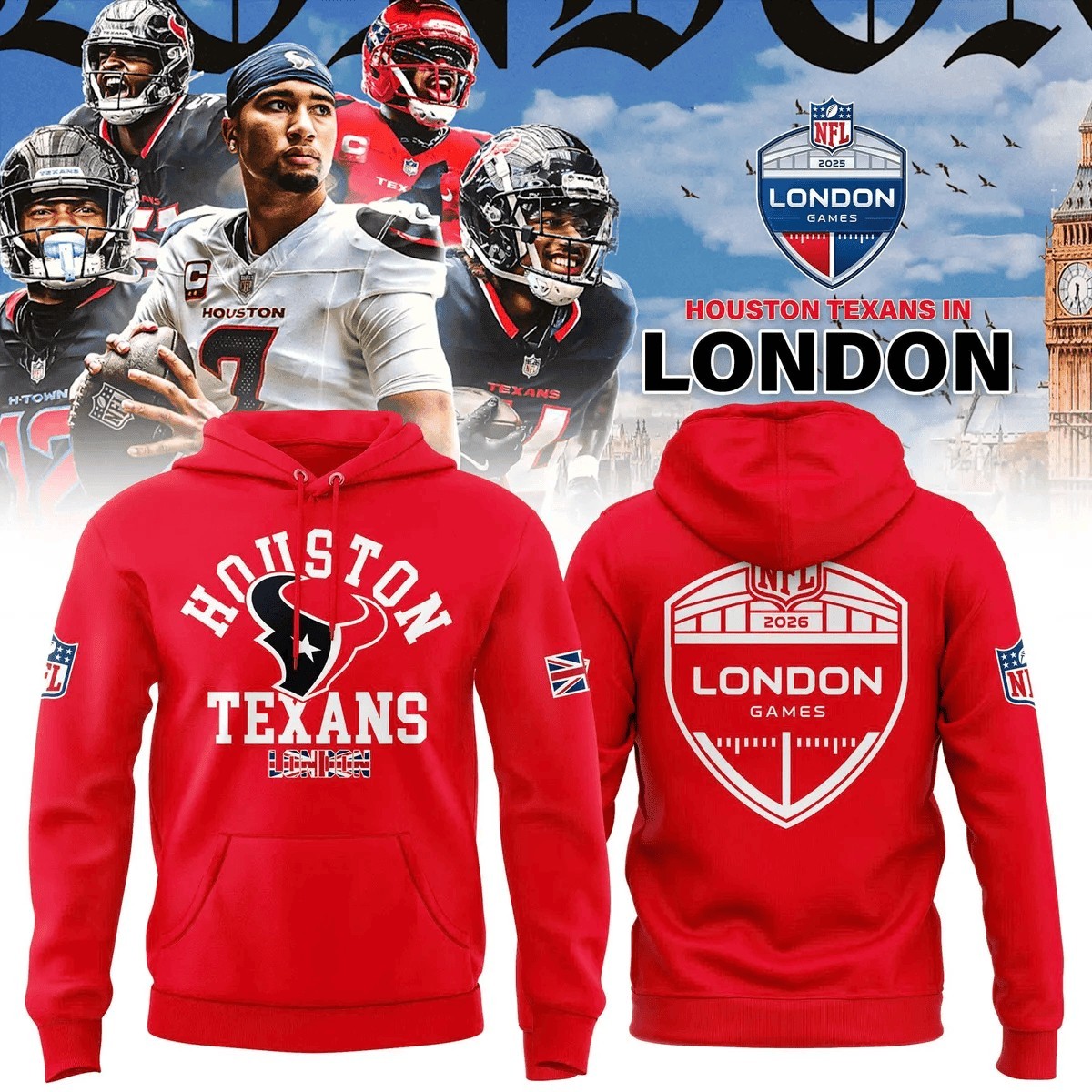 Musemora - Men's Houston Texans Hoodie
