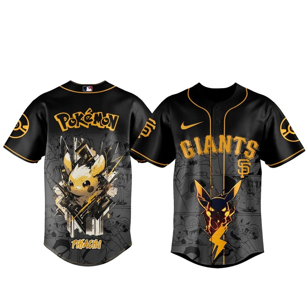 San Francisco Giants x Pokémon Pikachu 2026 Black Baseball Jersey