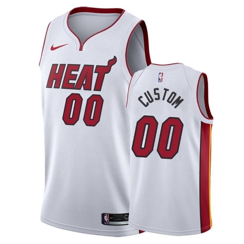 Men's Heat Custom Association White Basketball Jersey S-3XL