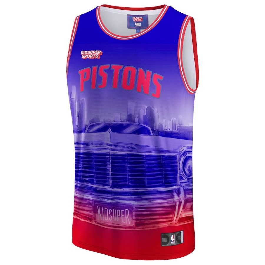 Detroit Pistons NBA & KidSuper Studios Unisex Hometown Jersey - Red - Image 2