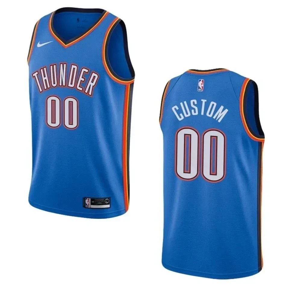 Men's Oklahoma City Thunder 00 Custom Icon Swingman Jersey Blue