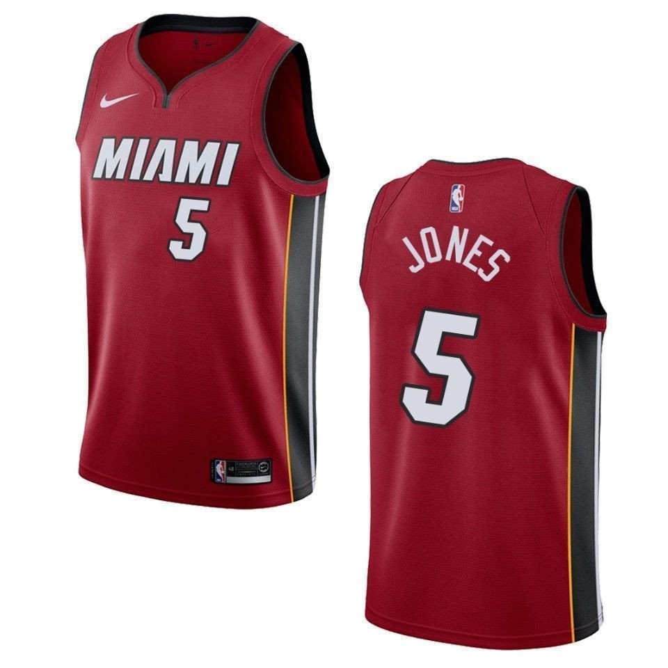 Men's Miami Heat Derrick Jones Statement Swingman Jersey Red - Size S-3XL