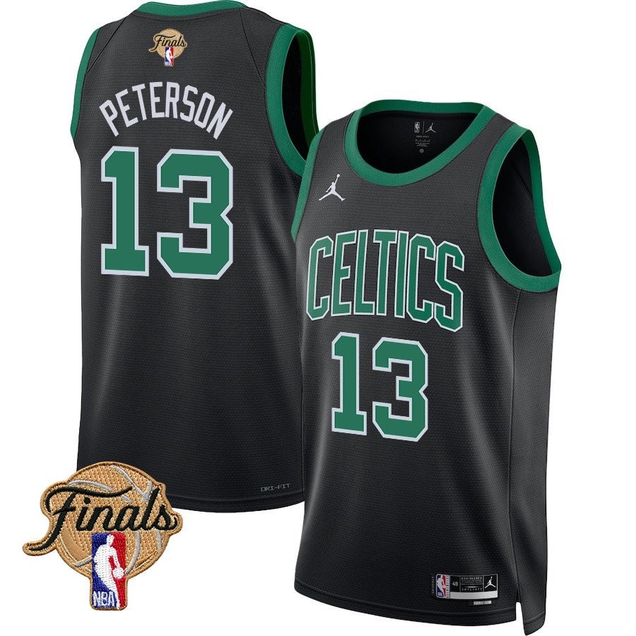 Kristaps Porzingis 8 Boston Celtics 2024 Finals Patch Swingman Jersey Statement Edition Black