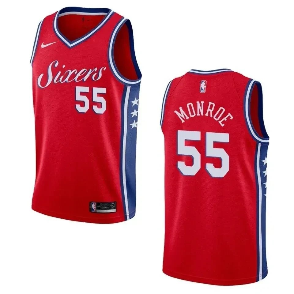 Men's Philadelphia 76ers Greg Monroe Statement Swingman Jersey Red - Size S-3XL