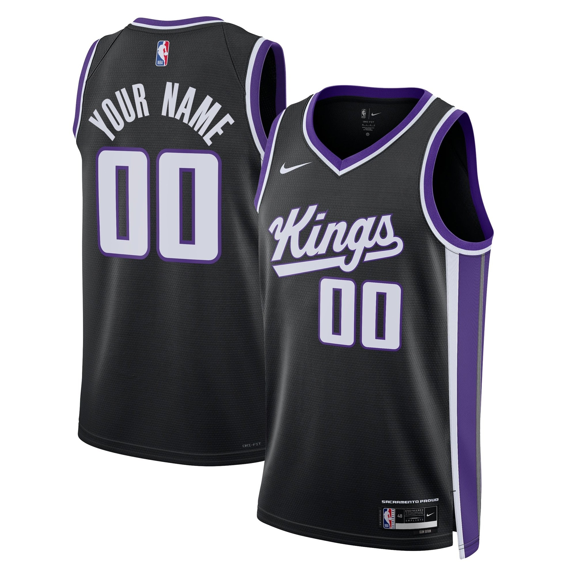Sacramento Kings Icon Swingman Custom Jersey Unisex Multicolor Sizes S-3XL