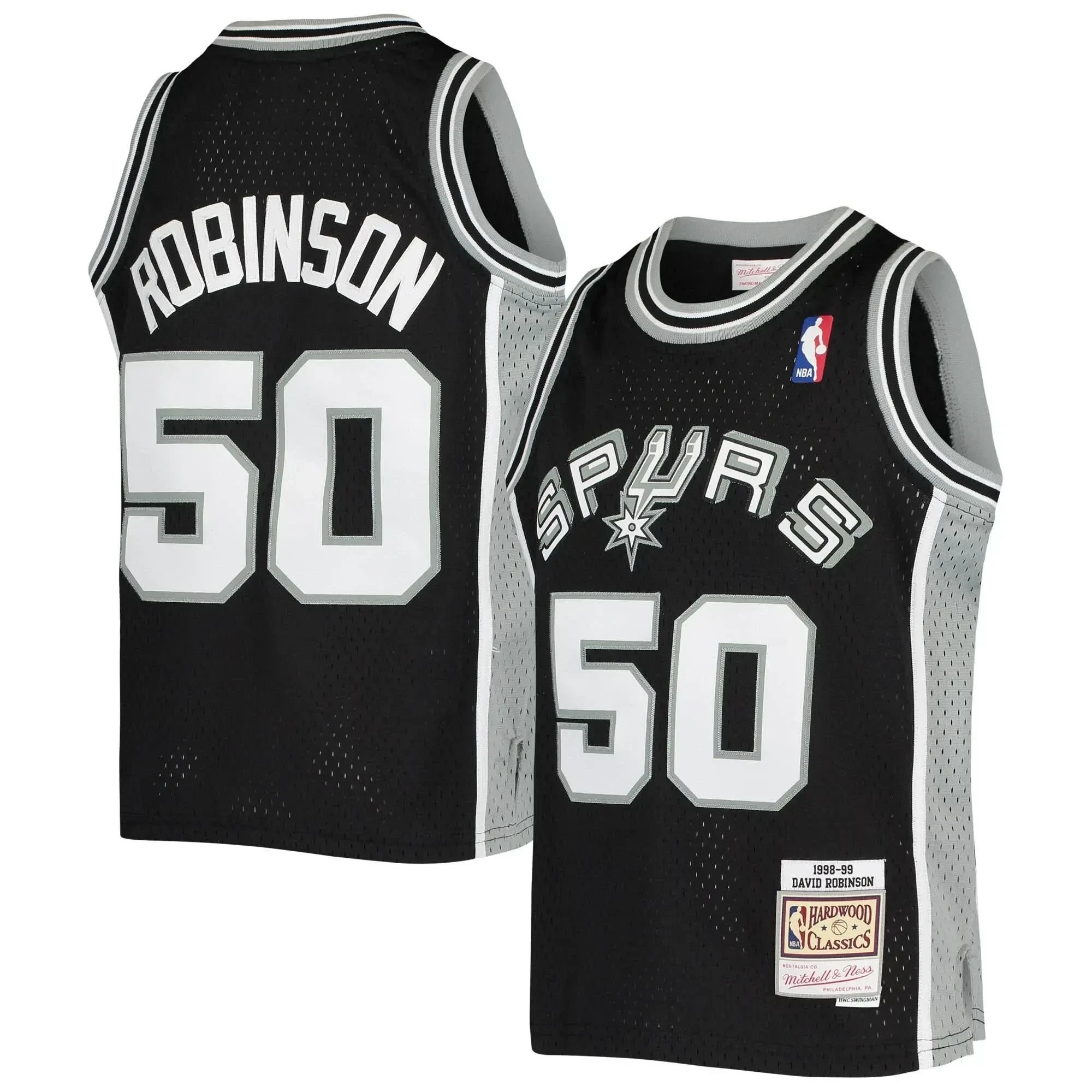 David Robinson San Antonio Spurs Mitchell Ness Youth 1998-99 Hardwood Classics Swingman Throwback Jersey - Black