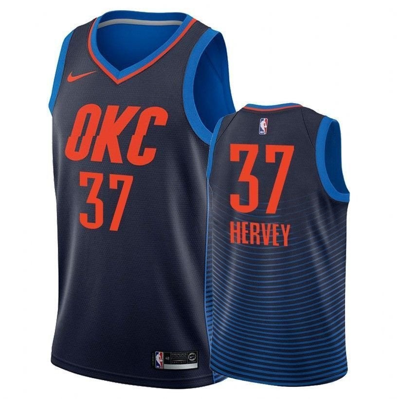 Men's Thunder Male Kevin Hervey 37 Statet Navy Jersey