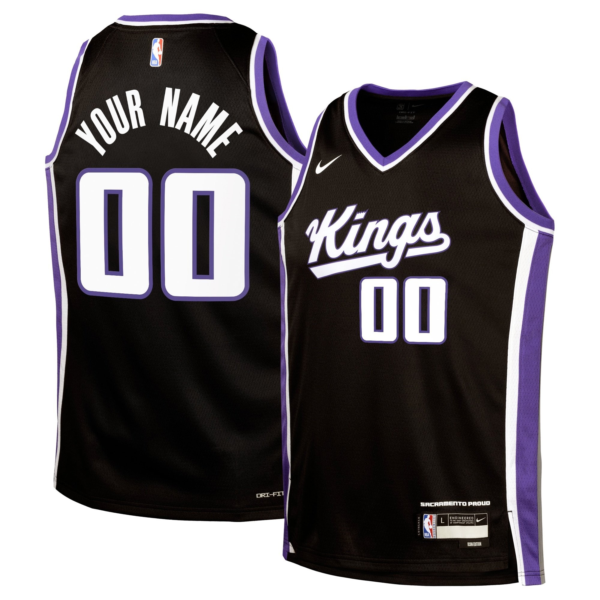Sacramento Kings Icon Swingman Custom Youth Jersey - Multicolor Unisex