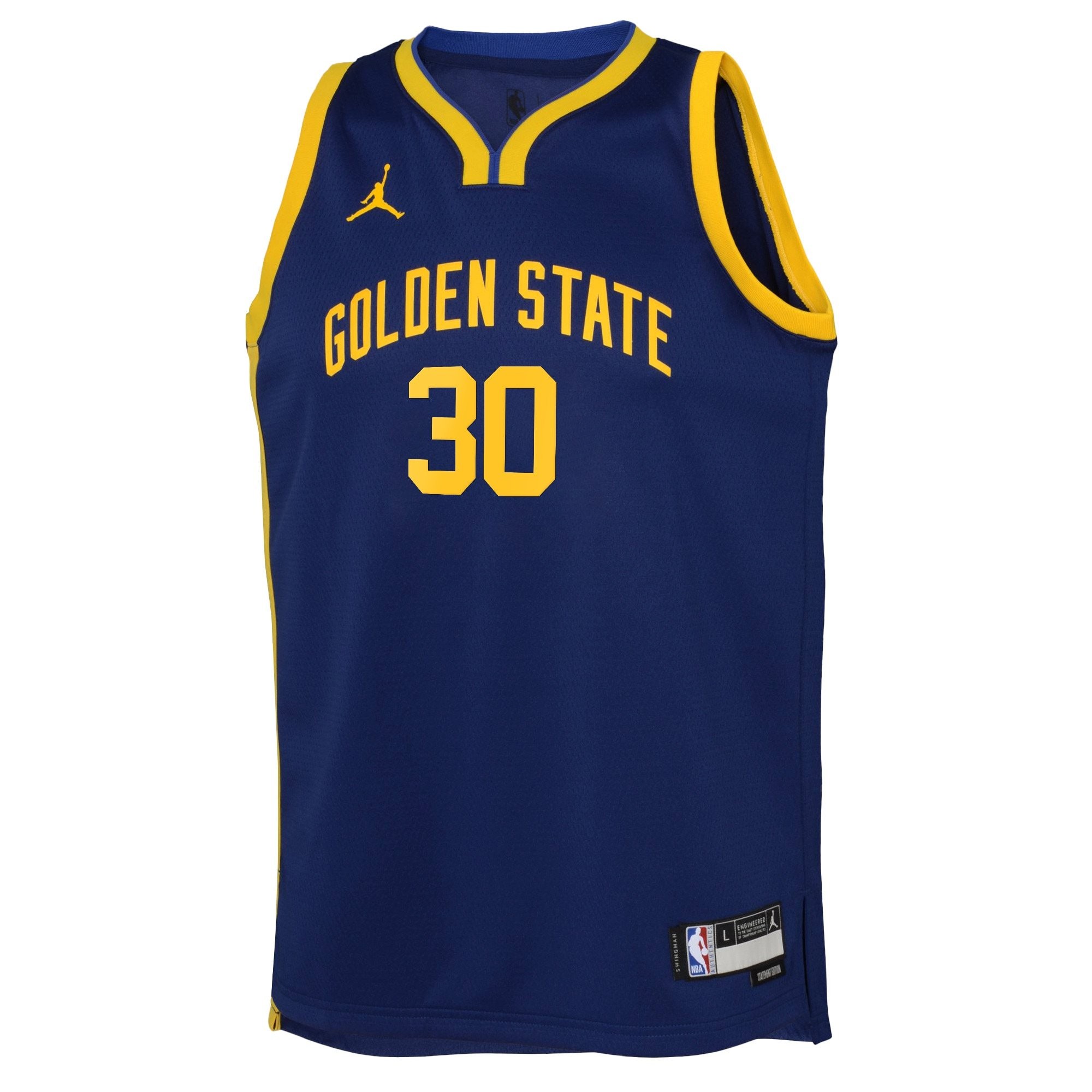 Golden State Warriors Stephen Curry Youth Jordan Statement Edition Swingman Jersey Blue Size 22