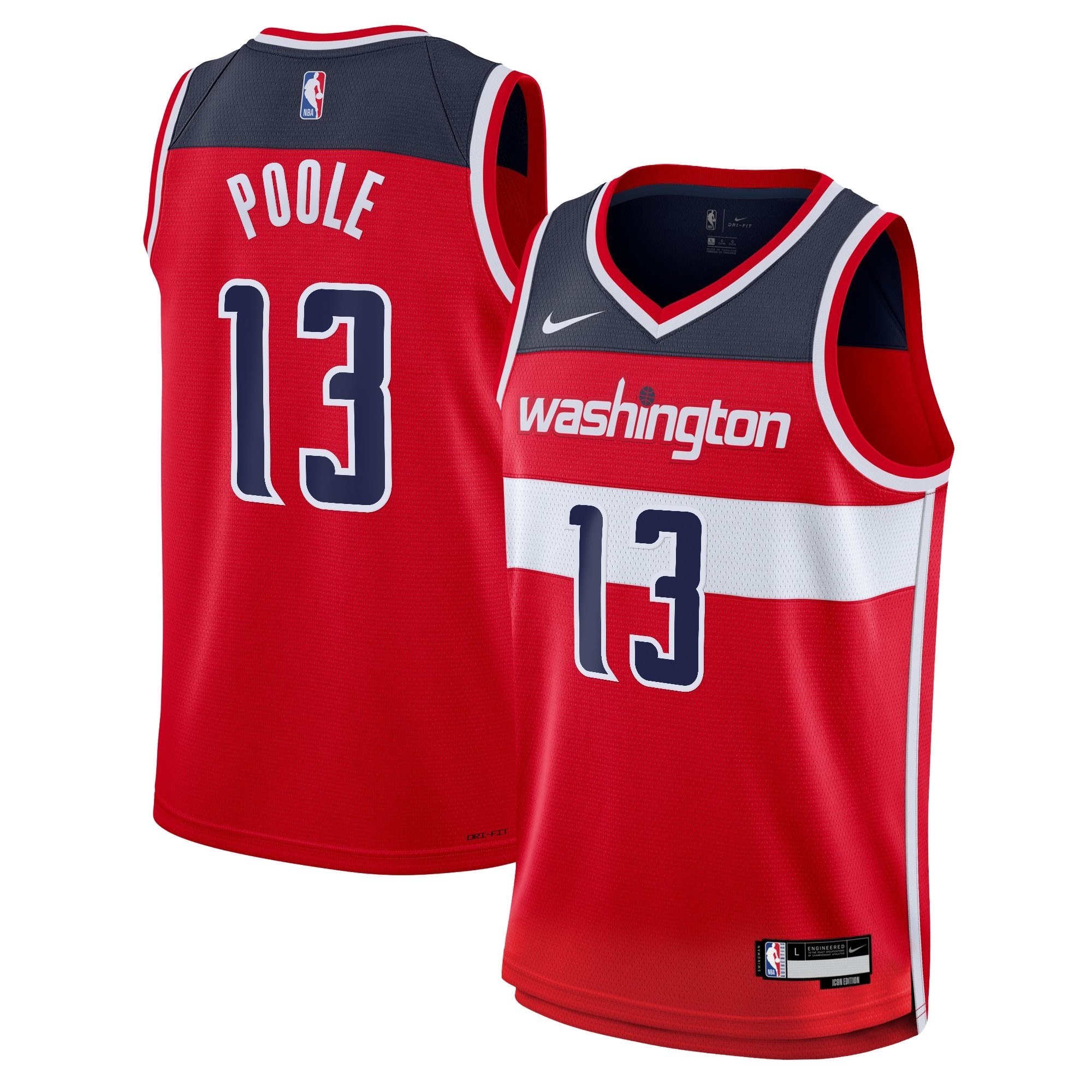 Washington Wizards Icon Swingman Jersey Red Jordan Poole Youth