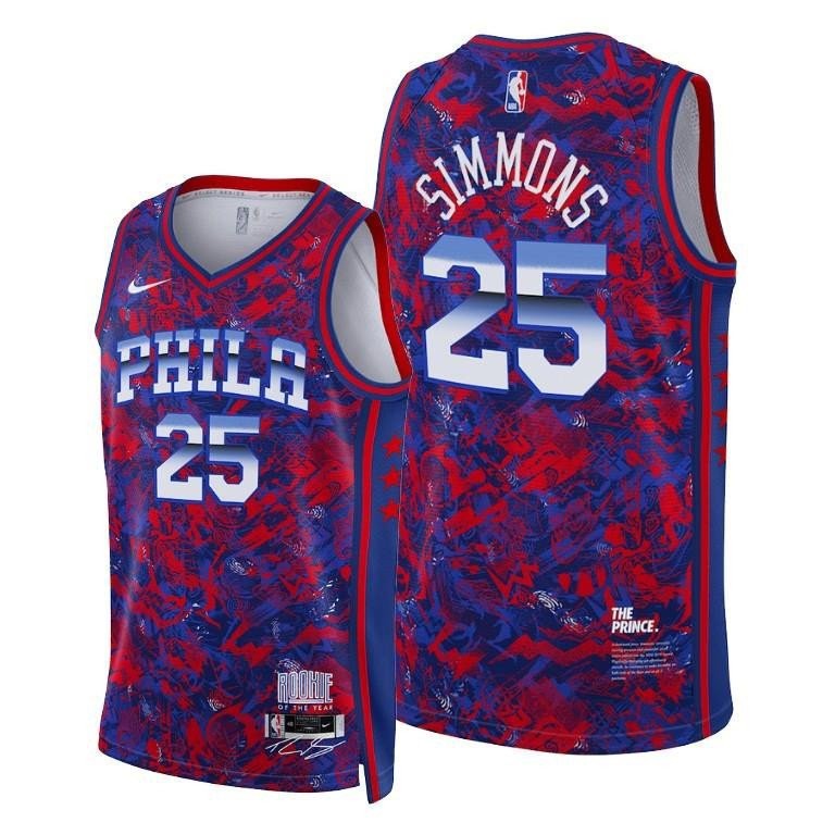 Ben Simmons 25 76ers Rookie of the Year Royal Jersey Select Series - Men Jersey