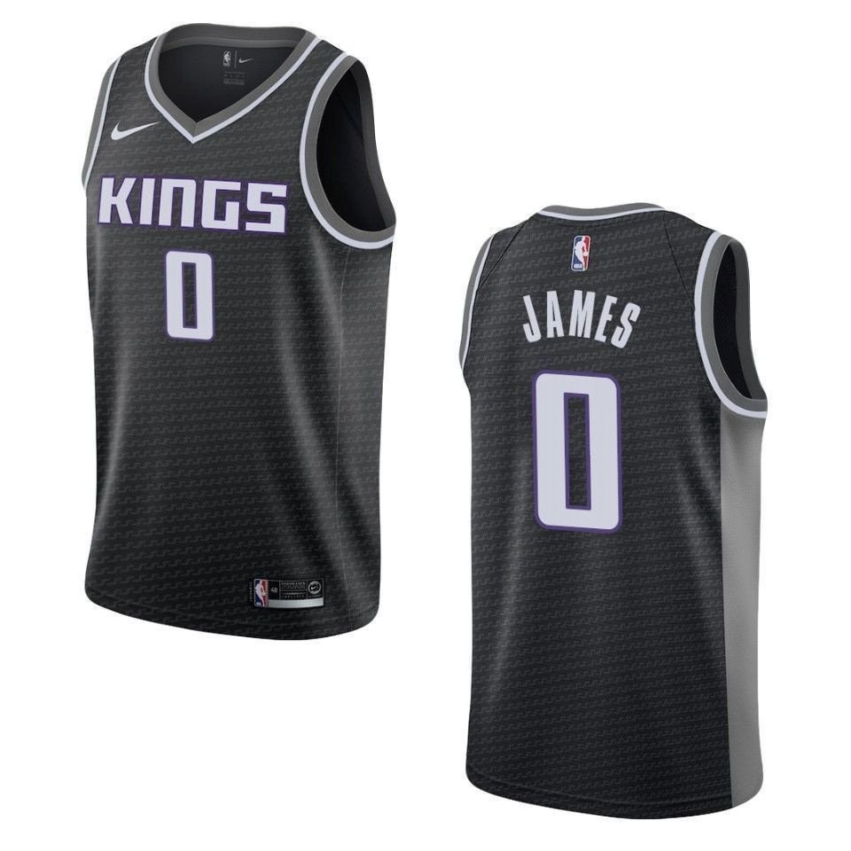 Men's Sacramento Kings 0 Justin James Statement Swingman Jersey Black