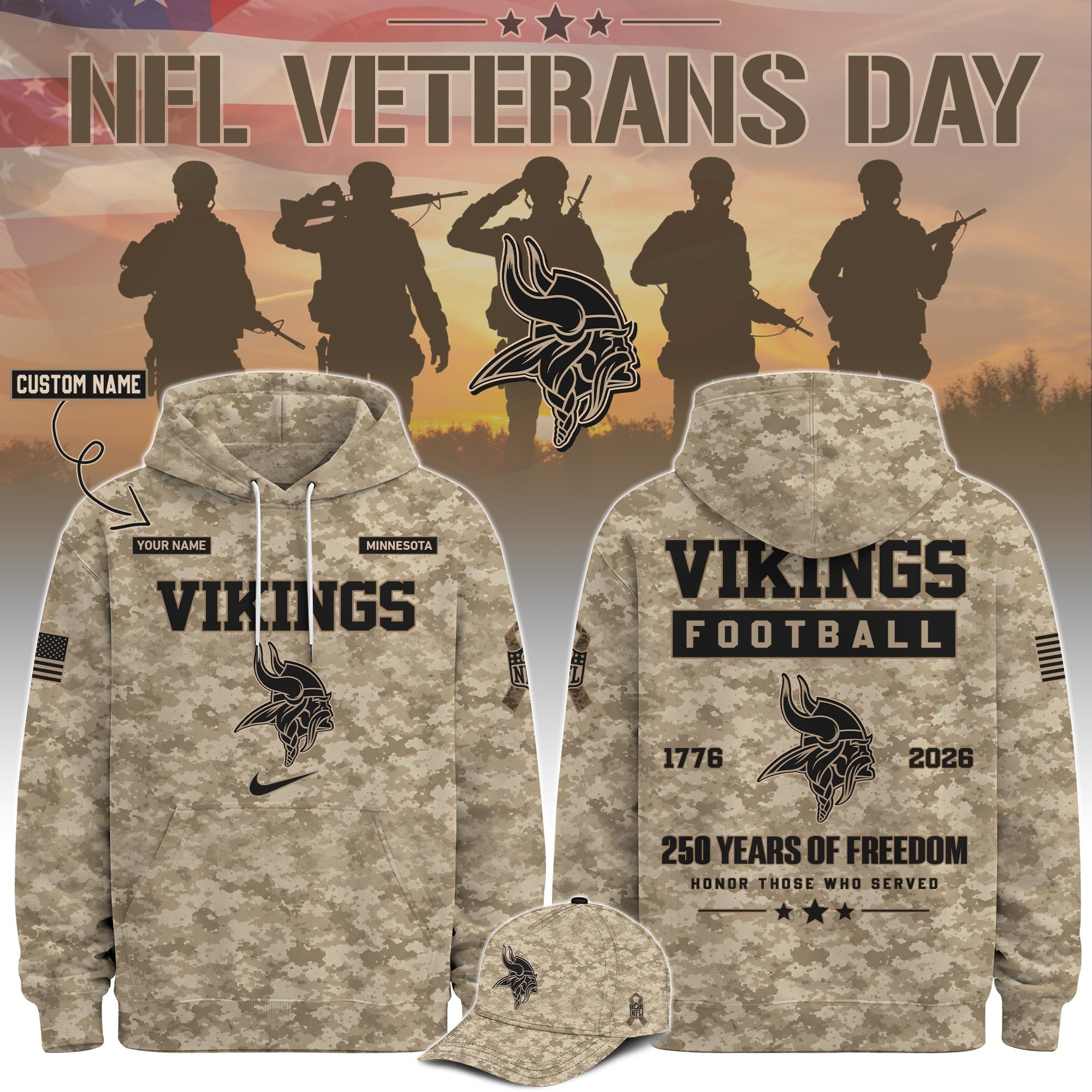 Musemora - Men's Minnesota Vikings Hoodie