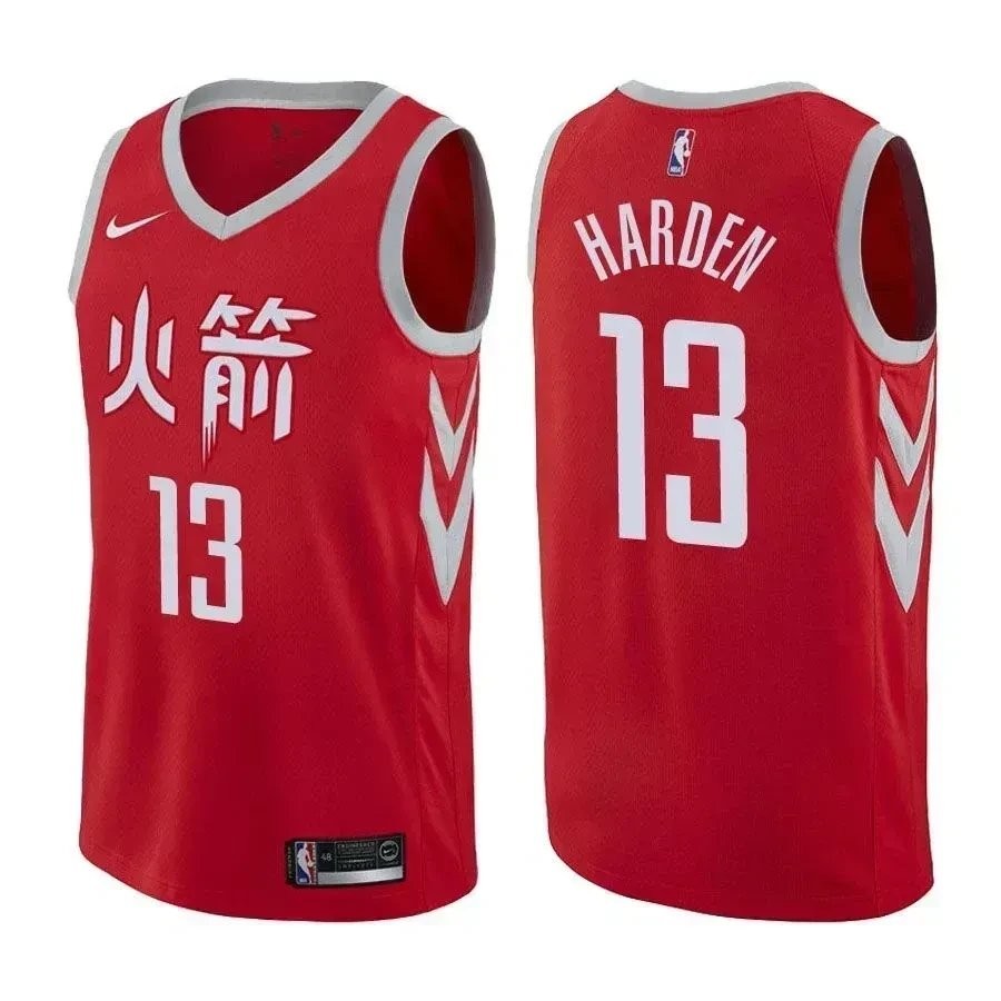 James Harden 13 City Edition Red Rockets Men's Basketball Jersey