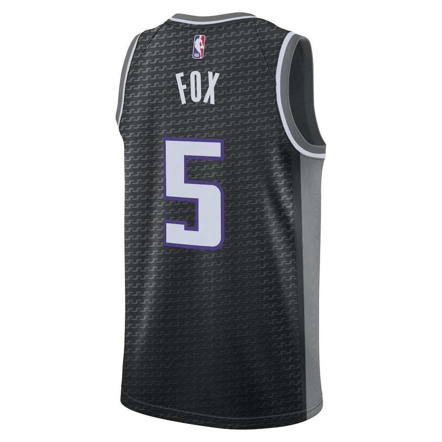 De'Aaron Fox 5 Sacramento Kings Statement Edition Swingman Jersey - Black - Image 3