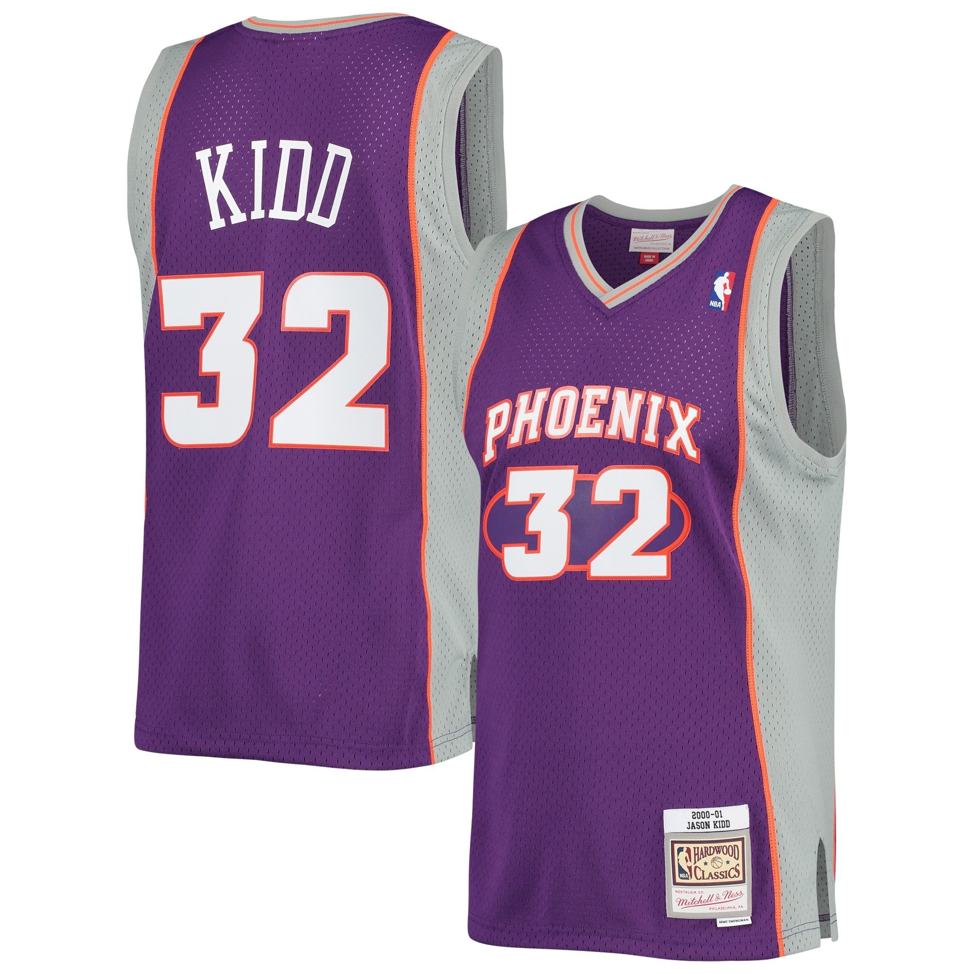 Men's Mitchell & Ness Jason Kidd Purple Phoenix Suns 2000-2001 Hardwood Classics Swingman Jersey