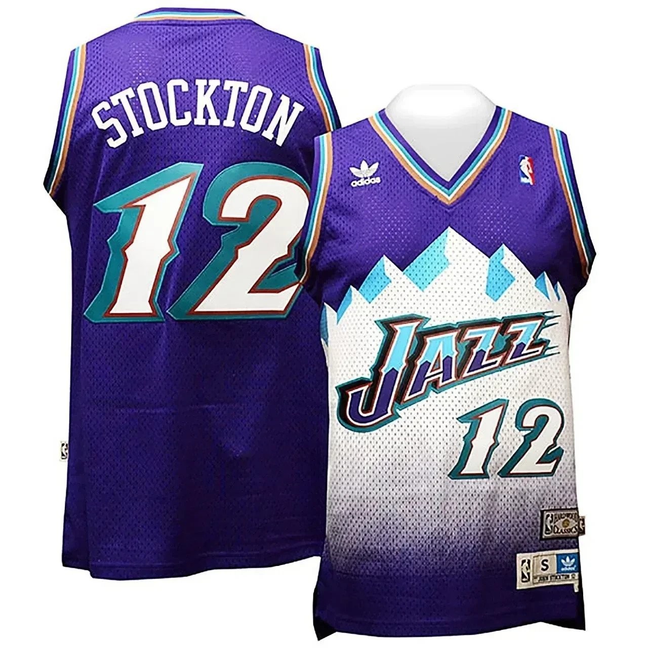 Men's Male John Stockton Utah Jazz 12 Blue Mountains Jersey