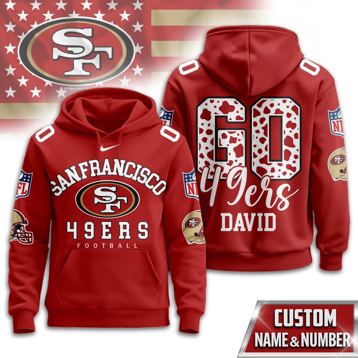 Musemora - Unisex San Francisco 49ers Hoodie - Game Day Football