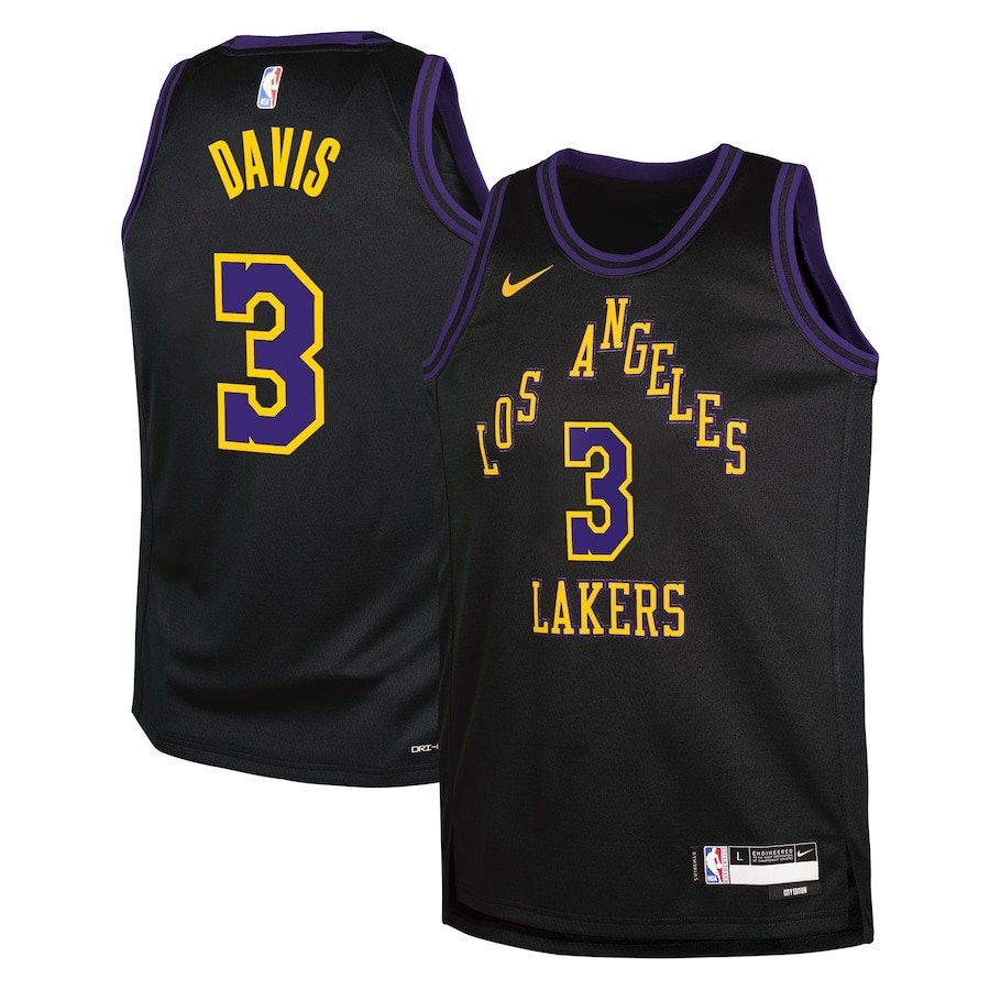 Anthony Davis 3 Los Angeles Lakers 2023/24 City Edition Swingman Youth Jersey Black