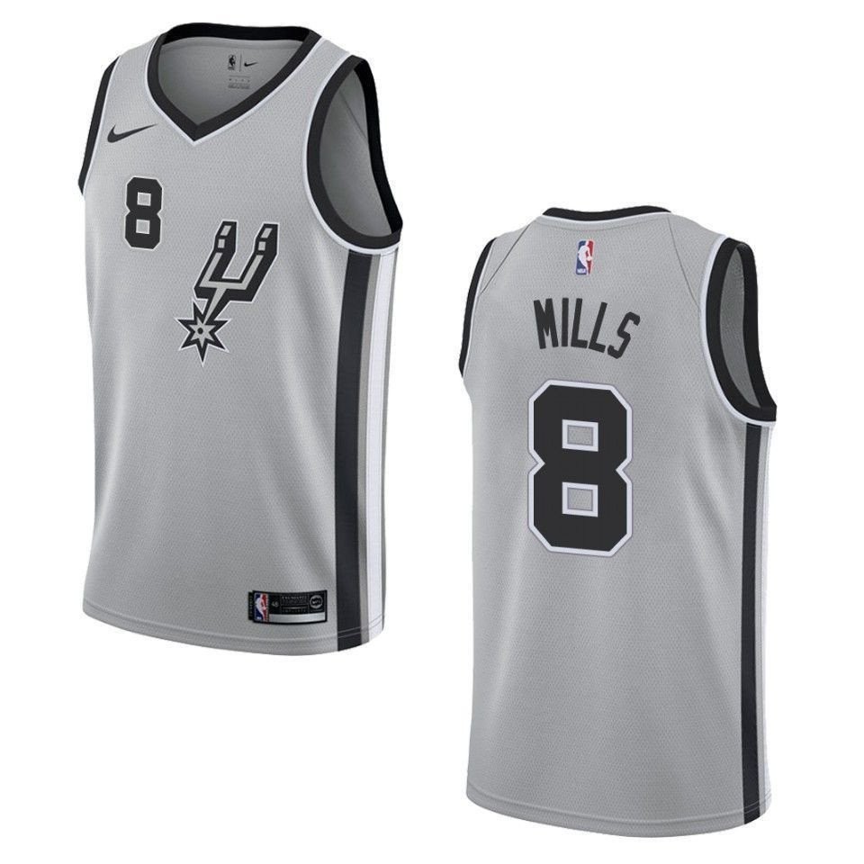 Men's San Antonio Spurs Patty Mills #8 Statement Swingman Jersey Silver